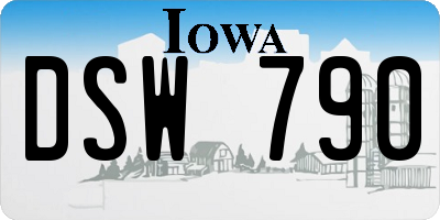 IA license plate DSW790