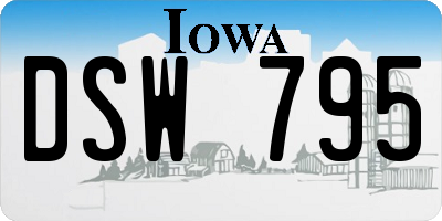 IA license plate DSW795