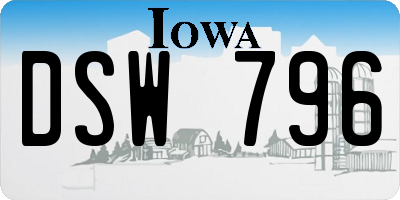 IA license plate DSW796
