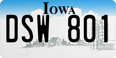 IA license plate DSW801