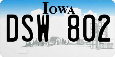 IA license plate DSW802