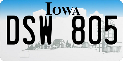IA license plate DSW805