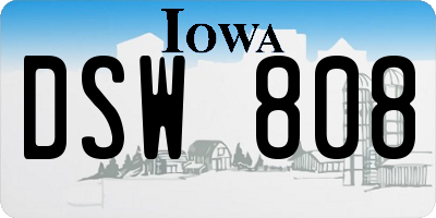 IA license plate DSW808