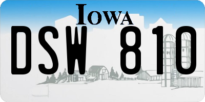 IA license plate DSW810