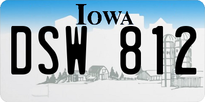 IA license plate DSW812