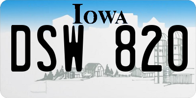 IA license plate DSW820