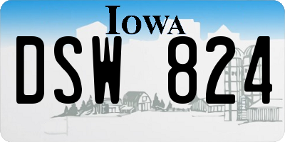 IA license plate DSW824
