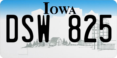 IA license plate DSW825