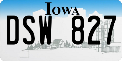 IA license plate DSW827
