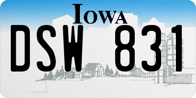 IA license plate DSW831