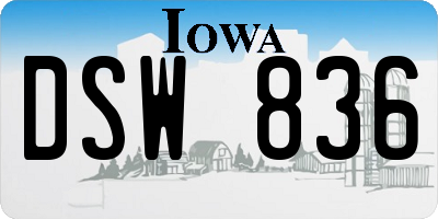 IA license plate DSW836