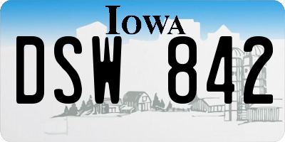 IA license plate DSW842