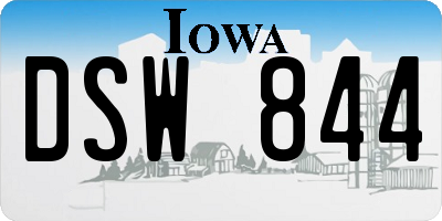 IA license plate DSW844