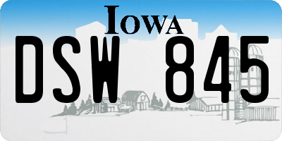 IA license plate DSW845