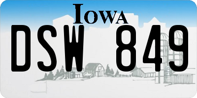 IA license plate DSW849