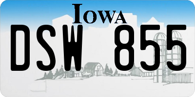 IA license plate DSW855