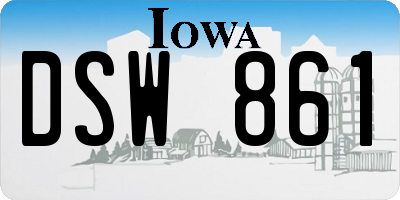IA license plate DSW861