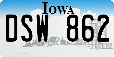 IA license plate DSW862