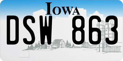 IA license plate DSW863