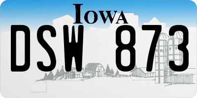 IA license plate DSW873