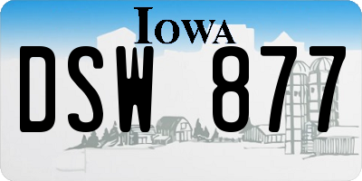 IA license plate DSW877
