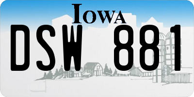 IA license plate DSW881