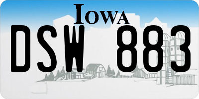 IA license plate DSW883
