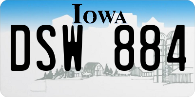 IA license plate DSW884