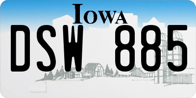 IA license plate DSW885