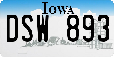 IA license plate DSW893