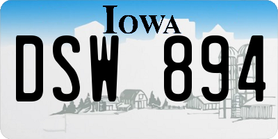 IA license plate DSW894