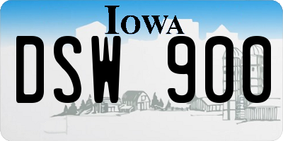 IA license plate DSW900