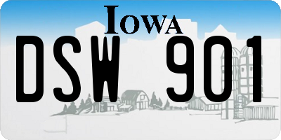 IA license plate DSW901