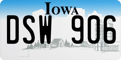 IA license plate DSW906