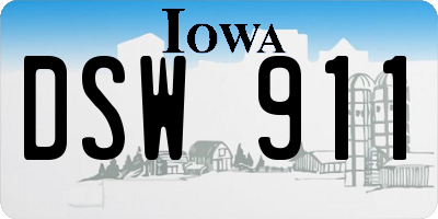 IA license plate DSW911