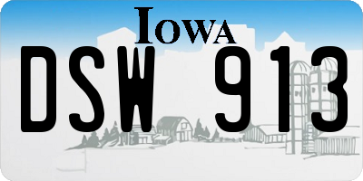 IA license plate DSW913