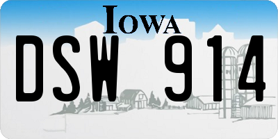 IA license plate DSW914