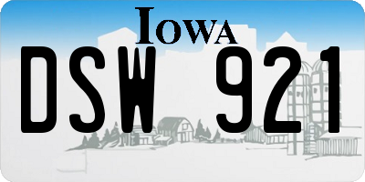 IA license plate DSW921