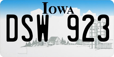 IA license plate DSW923