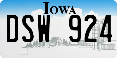 IA license plate DSW924