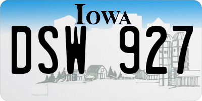 IA license plate DSW927