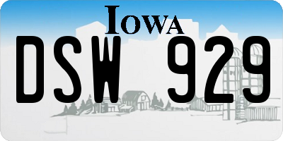 IA license plate DSW929