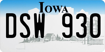 IA license plate DSW930