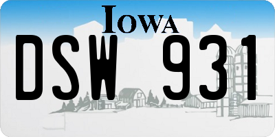 IA license plate DSW931
