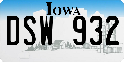 IA license plate DSW932