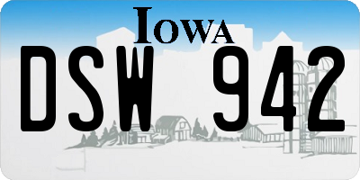 IA license plate DSW942