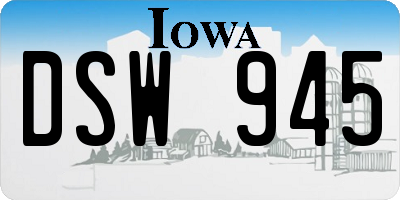IA license plate DSW945