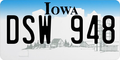 IA license plate DSW948