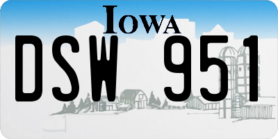 IA license plate DSW951