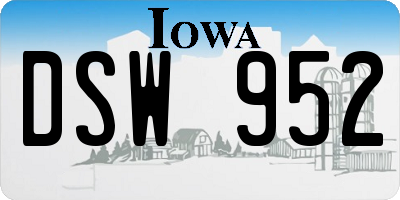 IA license plate DSW952